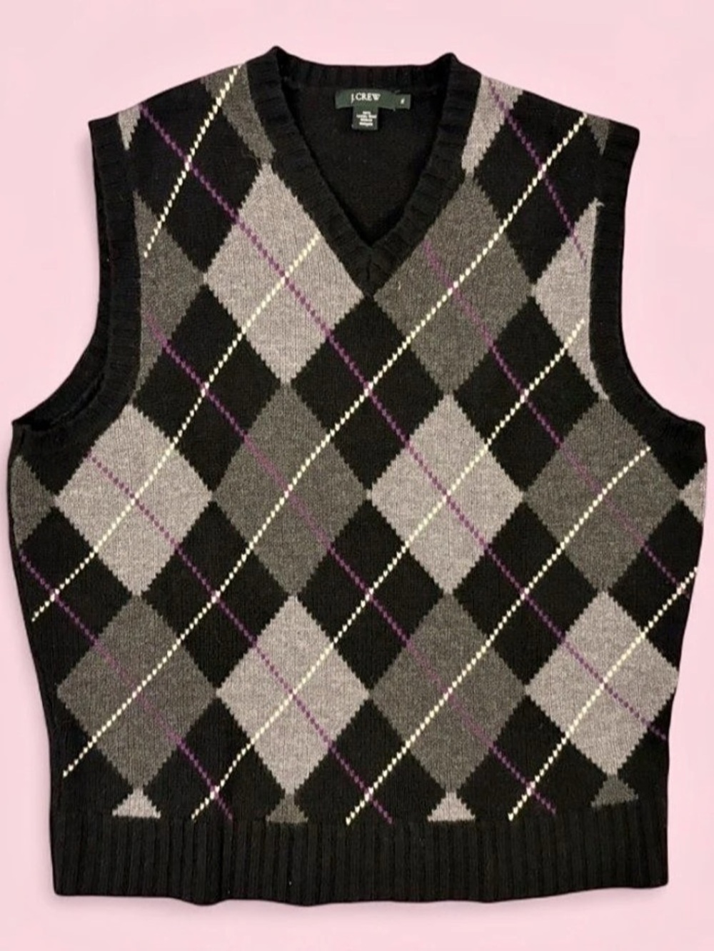 J.Crew Men’s 100% Lambswool Argyle Sweater Vest XL